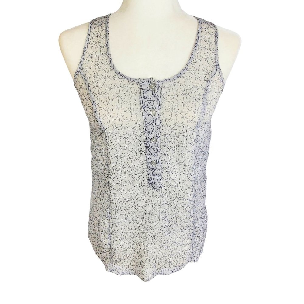 Pins & Needles Urban Outfitters Fox Print Sheer Sleeveless Top Women's XS Y2K